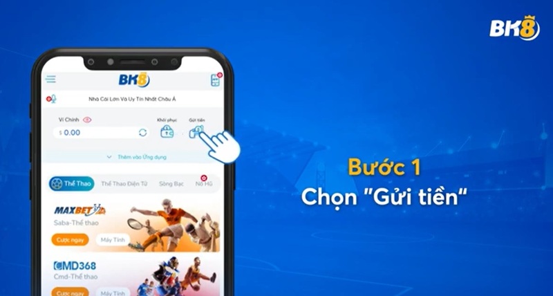 Chọn Gửi tiền