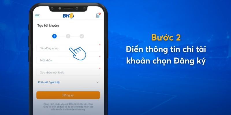 Hướng dẫn đăng ký tài khoản BK8 trên Mobile