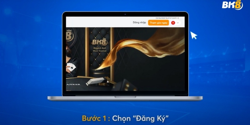 Truy cập vào đường link đăng ký BK8